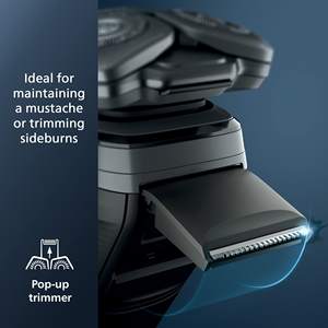 Afeitadora Eléctrica Inteligente Recargable para Uso en Seco/Húmedo con Recortador Desplegable, Base de Carga y Estuche de Viaje - para Afeitado Facial IPX7 - Product Image 3