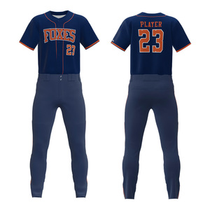 ชุดเครื่องแบบเล่นเบสบอลซอฟต์บอลผ้าโพลีเอสเตอร์100% ระบายอากาศได้ดีมาใหม่ - Product Image 1