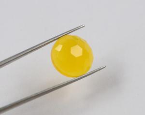 Calcedonia amarilla natural forma redonda 4, 5, 6, 7, 8, 9, 10mm Calcedonia Rosa corte piedra preciosa para la fabricación de joyas - Product Image 2