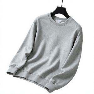 Sweat-shirt à col rond gris chiné clair pour homme, manches longues, décontracté, streetwear, vêtements de sport, OEM ODM, vente en gros - Product Image 2