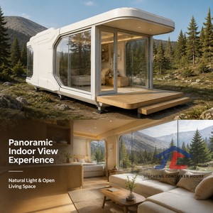<span class=keywords><strong>Casa</strong></span> Cápsula Espacial Modular Prefabricada Premium con Terraza de Vidrio Curvo para Hotel de Resort de Montaña - Product Image 6