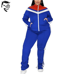 Femmes grande taille 2 pièces Jogging survêtement à manches longues veste et pantalon deux pièces survêtement ensemble tenue - Product Image 3