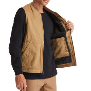 เสื้อกั๊กผ้าแคนวาสสีพื้นสำหรับผู้ชาย เป็นมิตรกับสิ่งแวดล้อม น้ำหนักเบา ระบายอากาศได้ดี เสื้อคลุมลำลอง สไตล์นักกีฬาแบบกำหนดเองสำหรับฤดูหนาว - Product Image 3