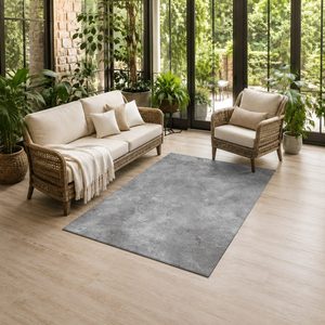 Tapis de salon LXDP-0100 RUGS DEPOT, gris argenté, traditionnel, oriental, imprimé numériquement, lavable en machine, en chenille, antidérapant - Product Image 6