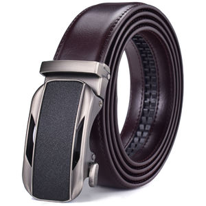 Ceinture en cuir de vachette véritable avec boucle ardillon confortable Style décontracté unisexe - Product Image 4