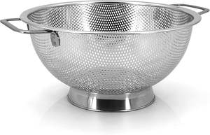 Private Labelling Heavy Duty Iron <b>Colander</b> With Fine Mesh Ideal For Straining <b>Small</b> Grains And Preventing Food From Falling - Product Image 5