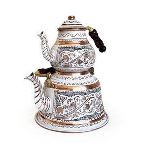 Shark Anatolia Erzincan Handcrafted Copper Middle Eastern Style 10-Person 1000ml Eco-Friendly Coffee & <b>Tea</b> Set - Product Image 2