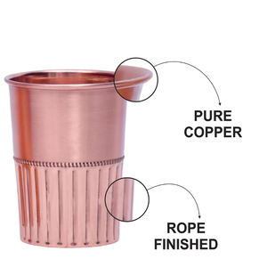 Gobelet en verre de cuivre fabriqué à la main de conception de corde de qualité supérieure - Product Image 4