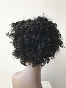 วิกผมสั้นถักตรงธรรมชาติสำหรับผู้หญิงผิวดำ,ผมคนผมหยิกหยักศกผู้ขาย - Product Image 4