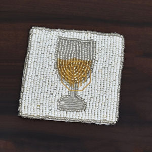 Posavasos con cuentas con tema de champán, alfombrillas decorativas hechas a mano para bebidas, mesa de comedor de cocina, portavasos para té y café, proveedor mayorista a granel - Product Image 1