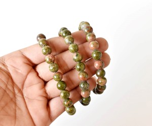 Wholesale Premium Quality Natural Healing Green Color Unakite 8mm <b>Beaded</b> <b>Bracelet</b> for Meditation Jewelry - Product Image 1