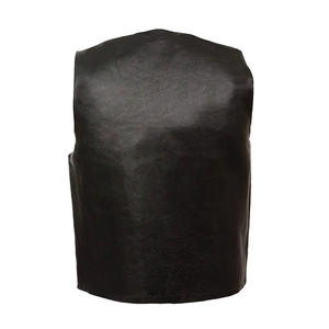 Nueva llegada de los hombres de cuero genuino estilo casual Chaleco con cuello en V ropa exterior transpirable para invierno chalecos de cuero de los hombres - Product Image 4