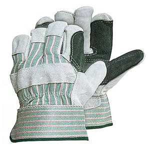 Double Layer Palm Work Gloves for Heavy <b>Equipment</b> Handling Leather Rigger Gloves Reinforced Palm Heavy Duty Gloves - Product Image 1
