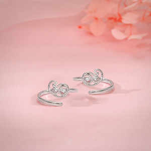 <b>Silver</b> Dhanyatha Diamond <b>Toe</b> <b>Rings</b> for Wedding and Gift Occasions - Product Image 1