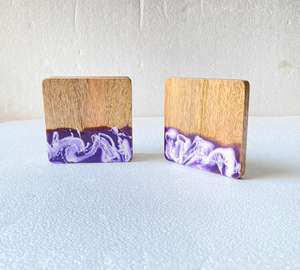 Posavasos de resina epoxi multifuncional, tapete de madera de Acacia, vajilla de pago, 5028 - Product Image 5