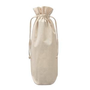 Bolsa de regalo de lona pequeña para botella de vino con cordón de algodón y lino al por mayor - Product Image 1