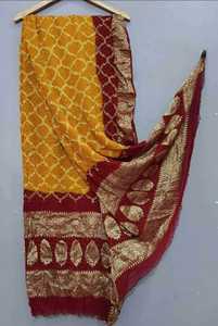 Premium Mujer Banarasi Bandhej Gharchola Dupatta Pure Georgette Bufanda tradicional y chal de Lakhdatar - Product Image 2