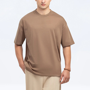 <b>Top</b> Premium Quality 100% Organic Cotton Knitted <b>Mens</b> T-shirt Regular Fit Dropshoulder Solid Colour Custom Heat-transfer Printing - Product Image 3