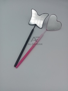 AL FARDAN mariposa en forma de corazón sólido Acero inoxidable extensión de pestañas espejo mango alta calidad Ombre dos tonos pinzas - Product Image 3