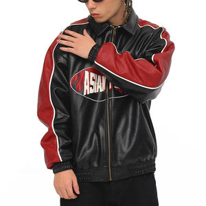 2024 OEM hombres logotipo personalizado venta al por mayor de alta calidad bordado chaqueta de invierno hombre chaqueta de cuero a prueba de viento hombres - Product Image 6