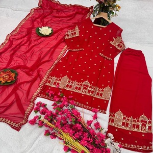 ชุดงานปักผ้า Georgette สังเคราะห์หนักล่าสุดออกแบบโดย fabzone - Product Image 1