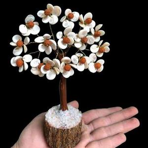Gomti Chakra Rudraksha Gemstone Figurine Tree 54 <b>Beads</b> Feng Shui Vastu Healing Crystal Tree For Love Positive Energy For India - Product Image 2