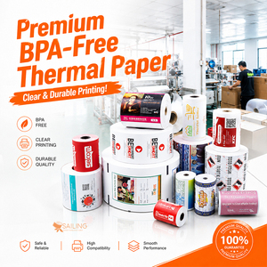Sailing <b>Rolls</b> 2 1/4 X 50 White 57M X 100Mm X 12Mm Customized Thermal <b>Paper</b> 57Mm With Logo In <b>Paper</b> - Product Image 5