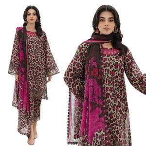 Servicio OEM al por mayor ropa de mujer temporada de invierno vestidos casuales de Pakistán listo para usar traje de Shalwar Kameez con chal - Product Image 6