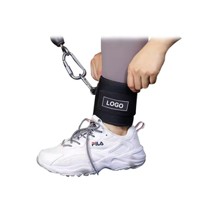Correas de tobillo profesionales de alta calidad para hacer ejercicio, correas de tobillo de Material PU para gimnasio con máquinas de Cable compatibles con logotipo personalizado - Product Image 6