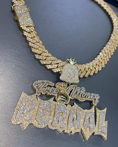 Collier pendentif hip-hop personnalisé de qualité supérieure, plaqué or, bijoux tendance, disponible en grande quantité - Product Image 3