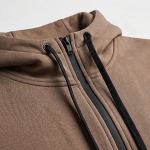 Survêtement décontracté pour homme à capuche, nouveau style, impression personnalisée, respirant, 100% coton, manches longues, uni, pour la salle de sport et le fitness - Product Image 1