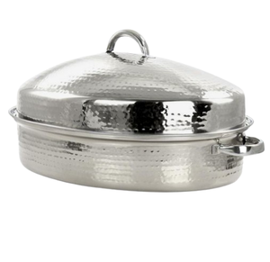 Serveur de cuisine de table en acier Fournitures pour hôtels Vaisselle Design martelé Marmite avec couvercle pour aliments Casserole de luxe - Product Image 3