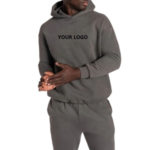 Sudadera con capucha de algodón liso de gran tamaño para hombre de alta calidad, logotipo privado personalizado, corte y costura, Sudadera con capucha y sudadera 2025 - Product Image 4