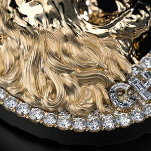 Pendentif tête de lion personnalisé avec lettres CHOPPERS |   Argent sterling 925 |   Bijoux Hip Hop sertis de moissanite VVS - Product Image 3