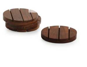 Dessous de verre en bois Design Premium de 4 pièces - Product Image 3