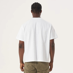 Venta al por mayor 100% de algodón ropa de hombre camisas de talla grande cuello falso color sólido de gran tamaño gota hombro peso pesado camiseta con logotipo - Product Image 6