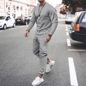 Survêtements pour hommes 2 pièces à manches longues athlétique Full Zip Sweatsuits Jogging Suit Set Casual Outdoor Streetwear Sport Tracksuit Set - Product Image 5