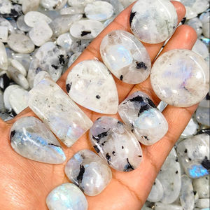 Cabujones de piedras preciosas de diseñador sueltas de piedra lunar turmalinada natural, lote al por mayor para colgante o envoltura de alambre, suministro de joyería - Product Image 3