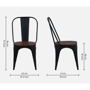 Spaulding 6 chỗ ngồi kim loại ăn uống đặt chống xước màu đen với băng ghế dự bị thanh lịch bàn ăn - Product Image 2