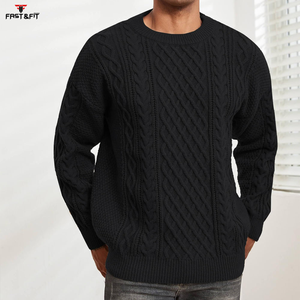 Hot Selling New Fashion Crewneck Winter Anti-Wrinkle Customized Breathable Knitted Front Logo Pullover Men's <b>Sweaters</b> - Product Image 2