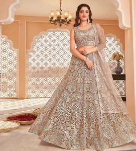 Viscose Zari Sequence Heavy Embroidered Georgette <b>Fabric</b> Imported Full Heavy <b>Beaded</b> Handwork for Wedding Use - Product Image 2