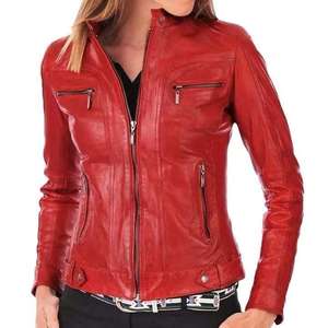 Chaquetas de piel auténtica a la moda para mujer, novedad en chaquetas personalizadas con cuello levantado, precio barato, cantidad a granel - Product Image 6