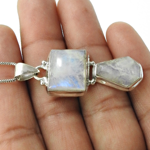 Colgantes de piedras preciosas de arcoíris naturales de Plata de Ley 925 hechos a mano, joyería de piedra natal fina a la moda a granel - Product Image 3