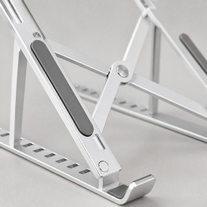 <strong>Adjustable</strong> Metal Tablet PC Stand Foldable Notebook Support Base Holder Cooling <strong>Riser</strong> Bracket Aluminum iPad Compatible <strong>Riser</strong> - Product Image 3