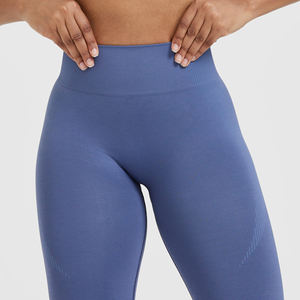 Leggings de Yoga sans couture taille haute pour femmes Spandex Nylon Fitness équipement d'entraînement Push-Up Leggings tricotés respirant pour l'été - Product Image 4