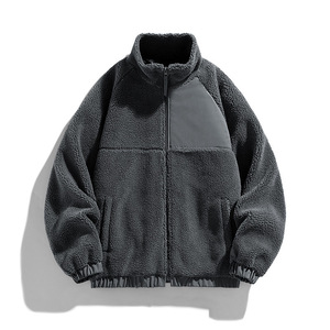Nueva Chaqueta de Moda con Cuello Alto y Forro de Piel, Abrigo de Lana de Cordero para Invierno, Chaqueta de Sherpa con Cierre para Hombre - Product Image 2