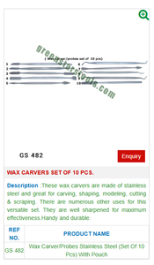 ชุดช่างแกะสลักขี้ผึ้ง10ชิ้น482 GS สำหรับเครื่องมือเครื่องประดับ-เครื่องมืออัญมณี - Product Image 2