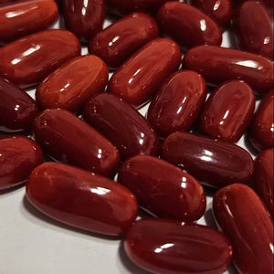 พลอยปะการังสีแดงอิตาลี รูปทรงวงรี สีเข้ม คุณภาพดี สำหรับทำเครื่องประดับ - Product Image 1