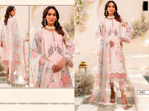 Parte superior e inferior con estampado digital de algodón puro con parches bordados y colección de verano Dupatta - Product Image 2