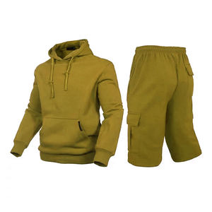 Conjunto Deportivo para Hombre, 100% Algodón, Transpirable, Talla Grande, Secado Rápido, Sudadera con Capucha y Pantalones Cortos para Deportes de Invierno y Uso Casual - Product Image 4